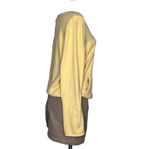 CHICOS Sweater Yellow Knit Pull over Pockets Drawstring Waistband Size 3 US XL - Picture 3 of 9